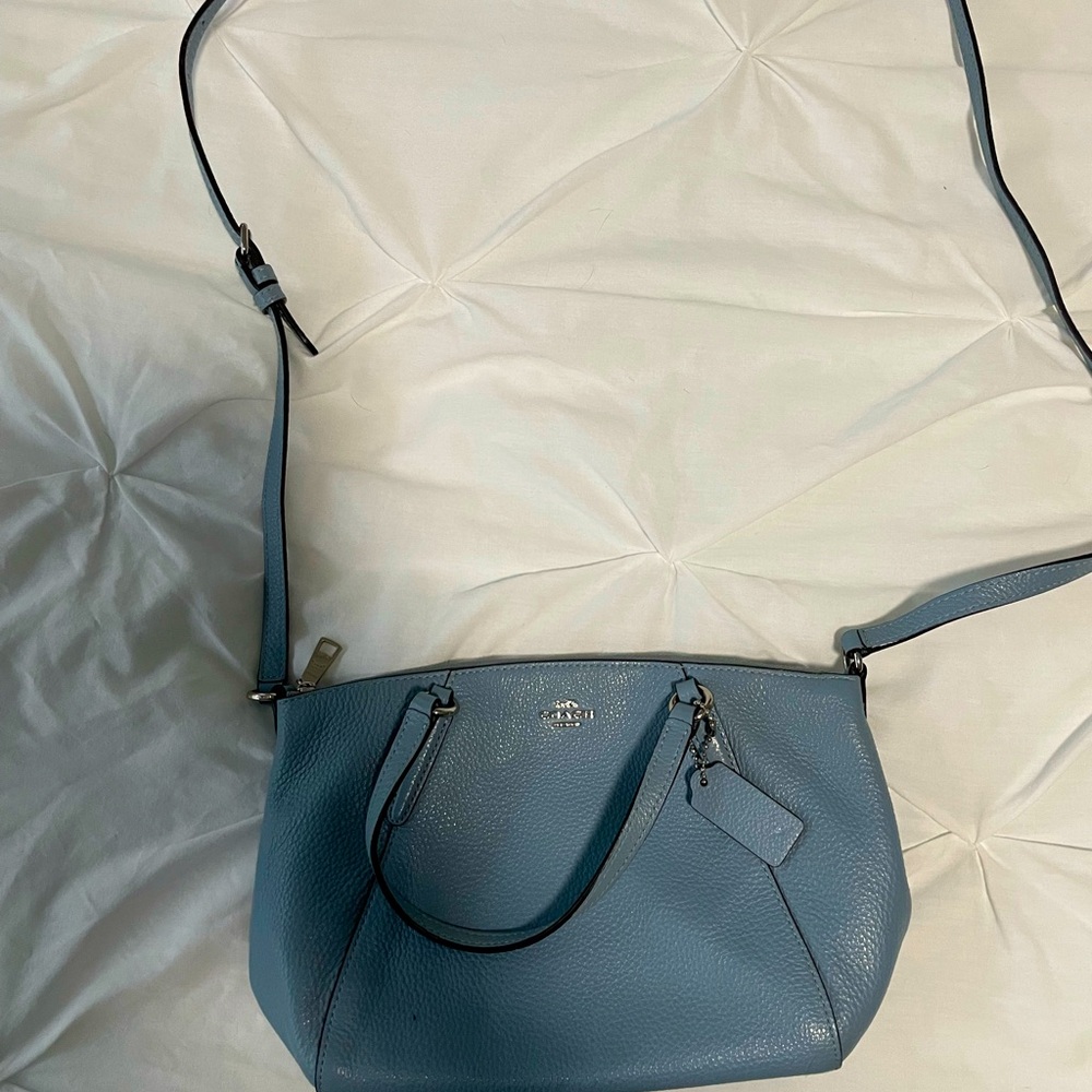 EUC small blue Coach purse